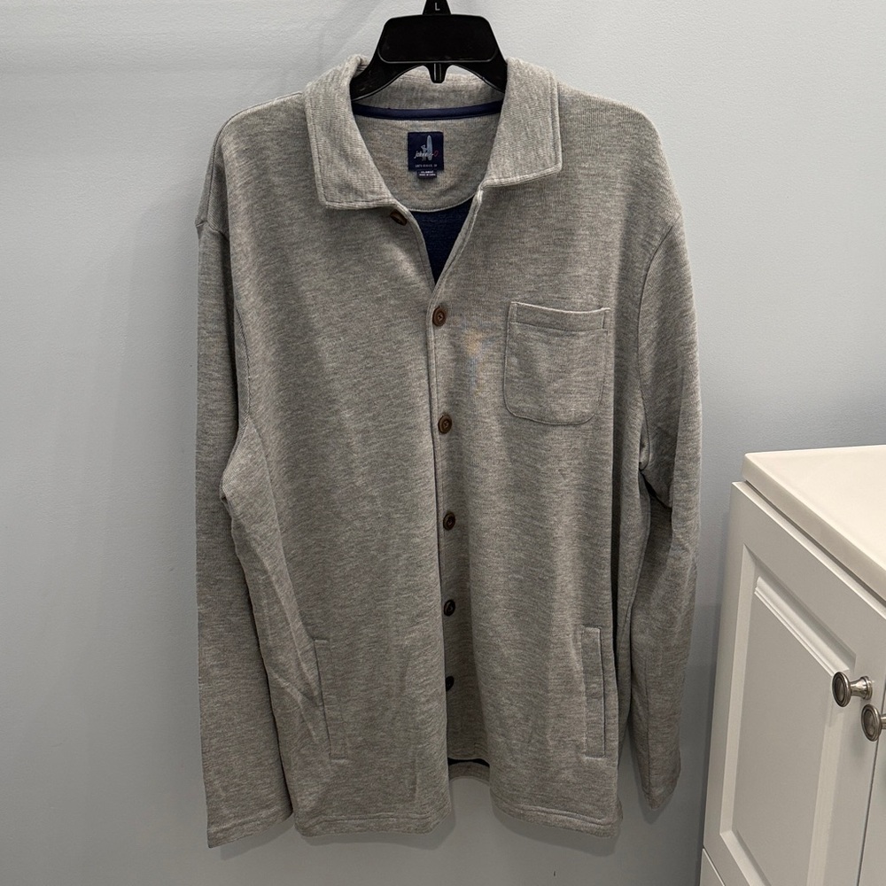johnnie-O Light Gray Button-Up Shirt Jacket